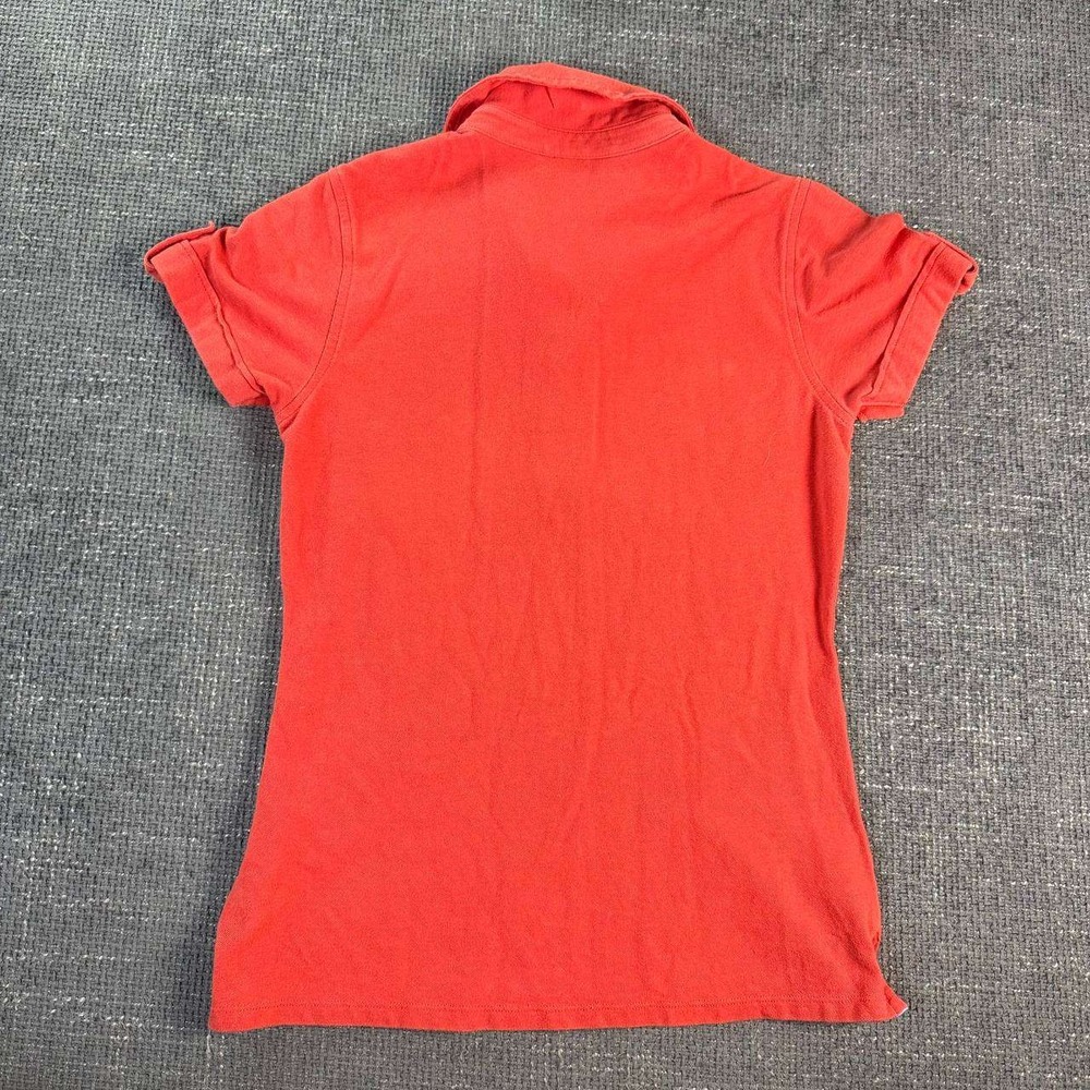 Ariat Short Sleeve Polo Shirt Womens Small Coral Red Equestrian Logo Pique - Picture 10 of 13